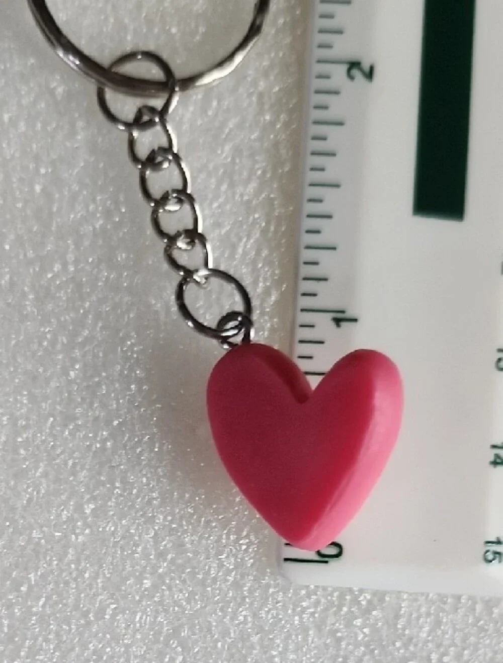 Hand Crafted Pink Heart Keychain with Yellow Accent